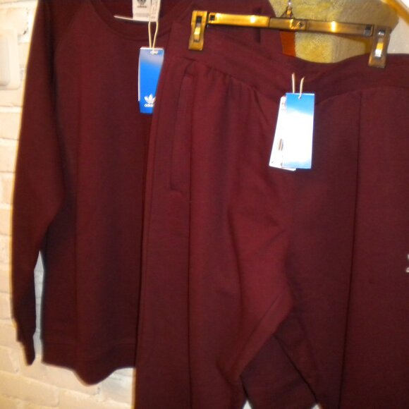 New size 2X mens Maroon Adidas 2 piece Jogger swea - Picture 2 of 6
